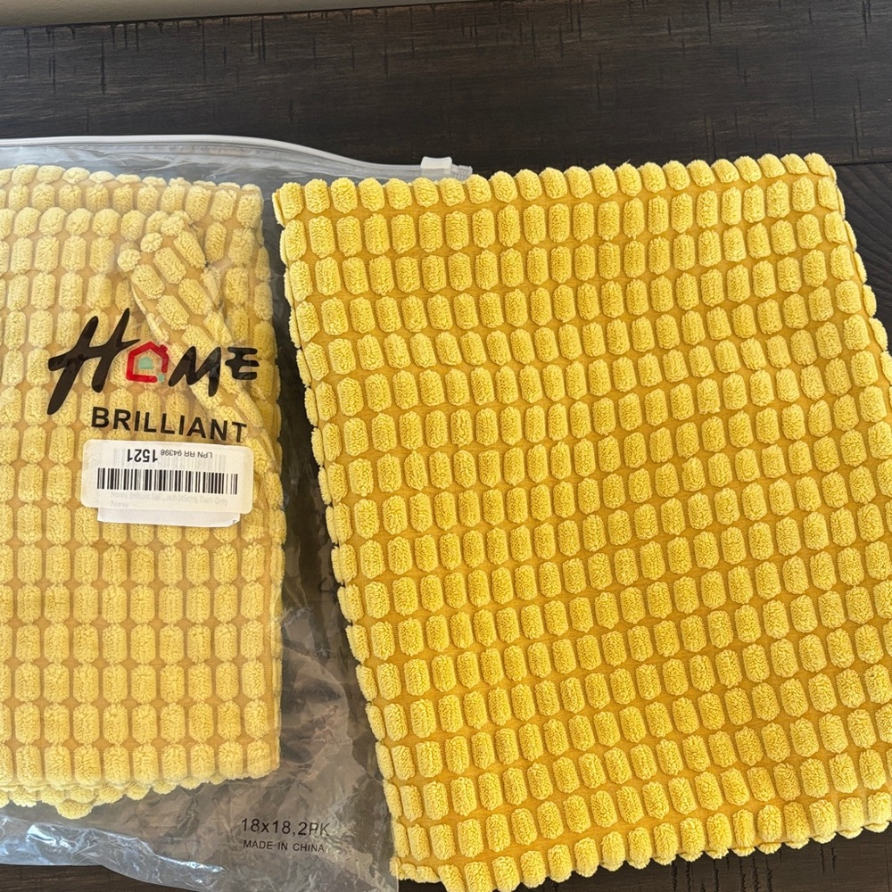 2 Pack 18”x18” Home Brilliant Yellow Cushion Covers